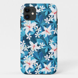 Tropical Hibiscus Floral Pattern iPhone 11 Case