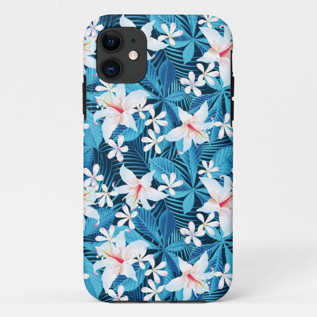 Tropical Hibiscus Floral Pattern Case-Mate iPhone Case (Back)