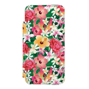 Tropical Hibiscus Floral Pattern iPhone SE/5/5s Wallet Case