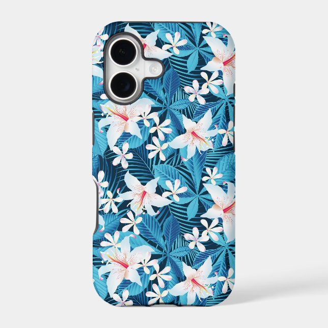 Tropical Hibiscus Floral Pattern Iphone Case (Back)