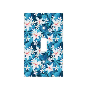 Tropical Hibiscus Floral Pattern Light Switch Cover