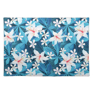 Tropical Hibiscus Floral Pattern Placemat