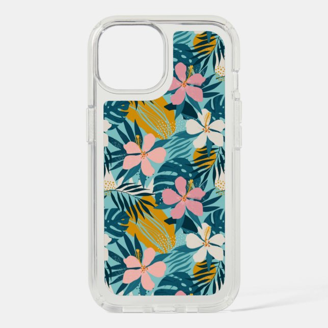 Tropical Hibiscus Floral Pattern Speck iPhone Case (Front)
