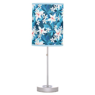 Tropical Hibiscus Floral Pattern Table Lamp