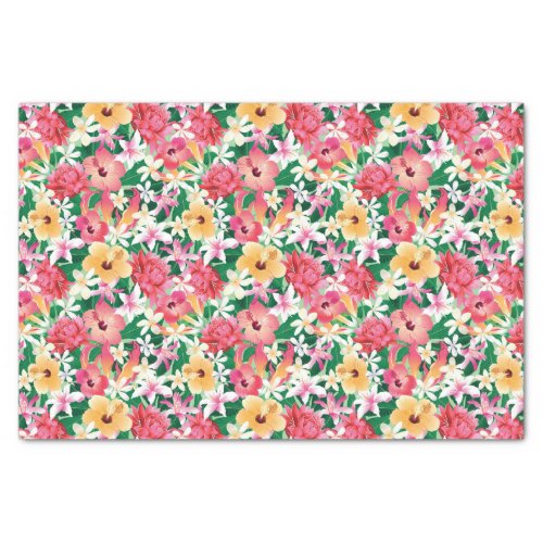 Tropical Hibiscus Floral Pattern Tissue Paper