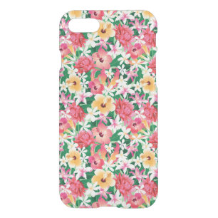 Tropical Hibiscus Floral Pattern iPhone SE/8/7 Case