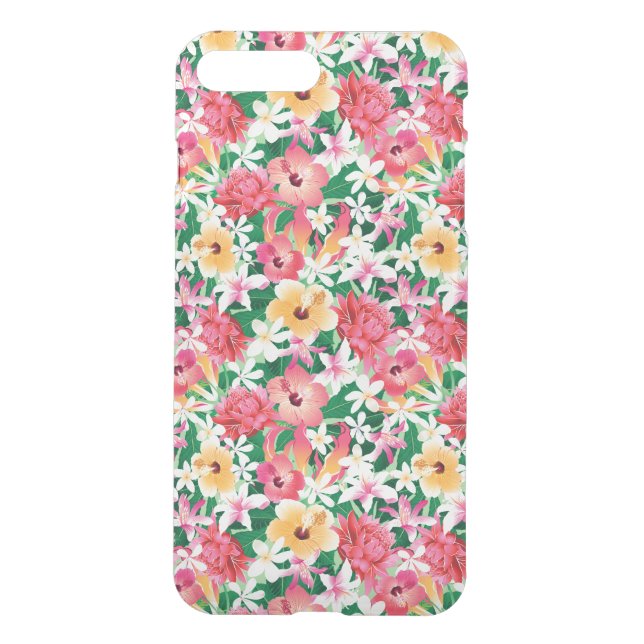 Tropical Hibiscus Floral Pattern Uncommon iPhone Case (Back)
