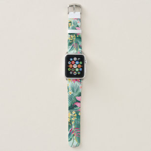 Tropical Hibiscus: Floral Seamless Pattern Apple Watch Band