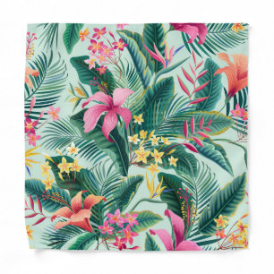 Tropical Hibiscus: Floral Seamless Pattern Bandana