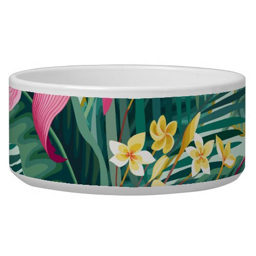 Tropical Hibiscus Floral Seamless Pattern Bowl