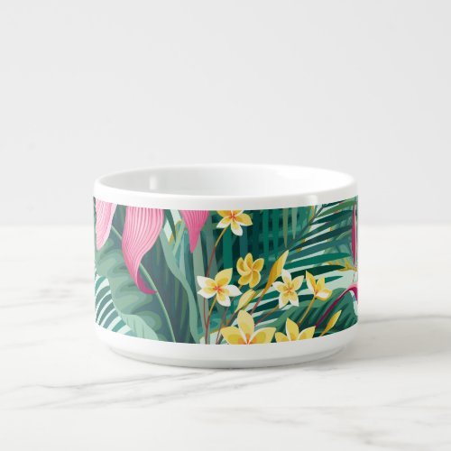 Tropical Hibiscus Floral Seamless Pattern Bowl