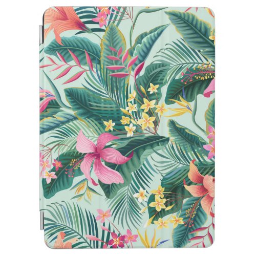 Tropical Hibiscus Floral Seamless Pattern iPad Air Cover