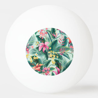 Tropical Hibiscus: Floral Seamless Pattern Ping Pong Ball