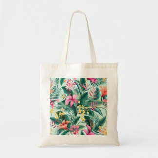 Tropical Hibiscus: Floral Seamless Pattern Tote Bag