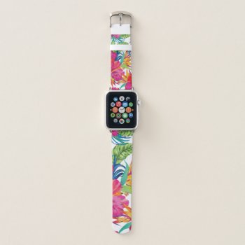 Tropical Hibiscus Flower Apple Watch Band by MiniBrothers at Zazzle