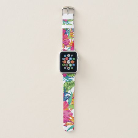Tropical Hibiscus Flower Apple Watch Band