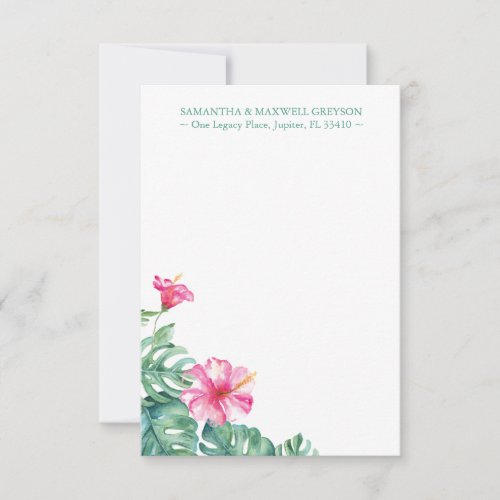 Tropical Hibiscus Flower Custom Notecards