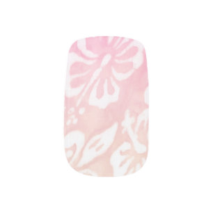 Tropical Hibiscus Flower Gradient Pattern Nails Minx Nail Wraps