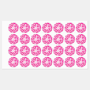 tropical hibiscus flower hawaii pink floral labels