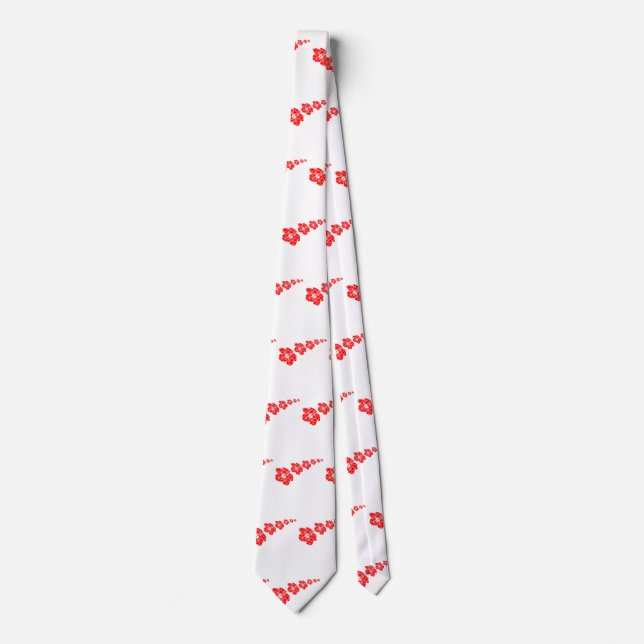 Tropical Hibiscus Flower Neck Tie (Front)