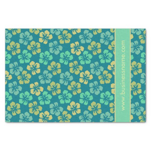 Tropical Hibiscus Flower Pattern Custom Text Tissue Paper