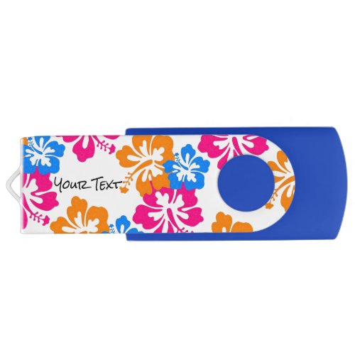 Tropical Hibiscus Flowers Customizable Flash Drive
