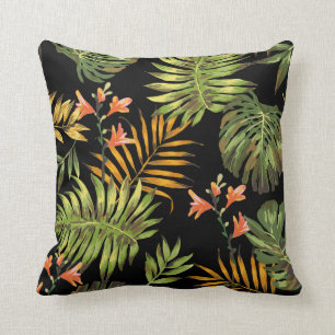 Tropical Hibiscus Flowers Decorative Throw Pillow