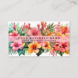 Tropical Hibiscus Flowers Floral Business Card