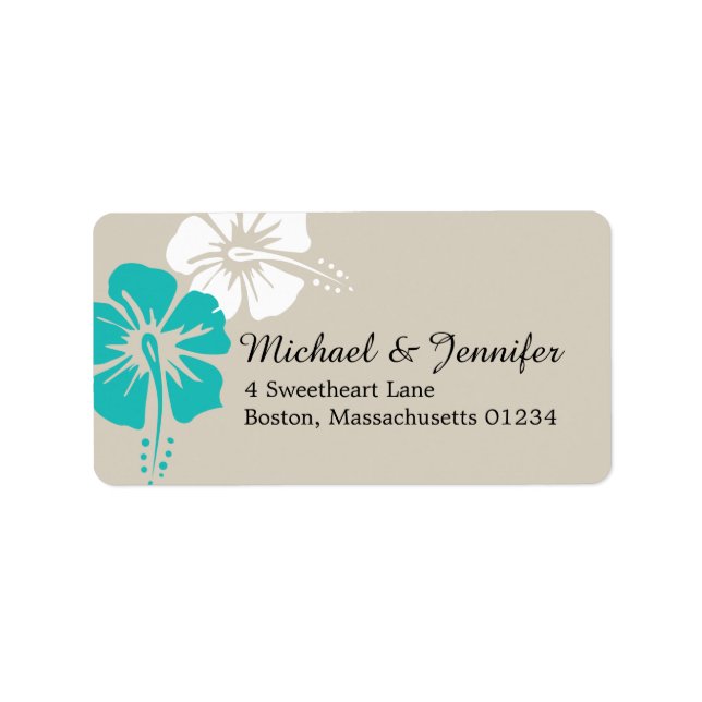 Tropical Hibiscus Flowers Label (Front)