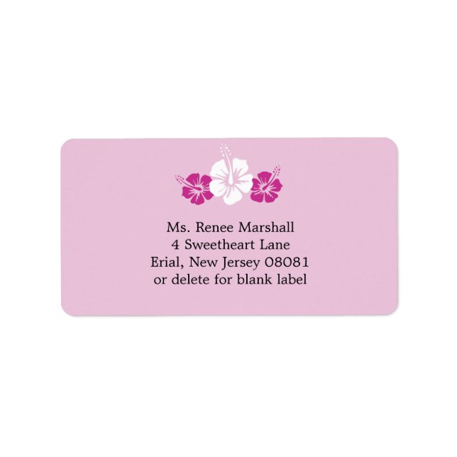 Tropical Hibiscus Flowers Label (Front)