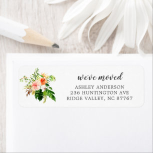 Tropical Hibiscus Flowers New Address Label