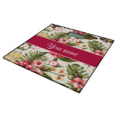 Tropical Hibiscus Flowers Pattern Bathroom Scale (Angled)