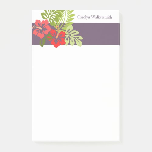 Tropical Hibiscus Flowers Summer Beach Botanical Post_it Notes