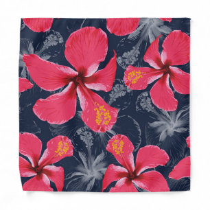 Tropical Hibiscus Flowers Summer Design Bandana