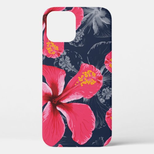 Tropical Hibiscus Flowers Summer Design iPhone 12 Case
