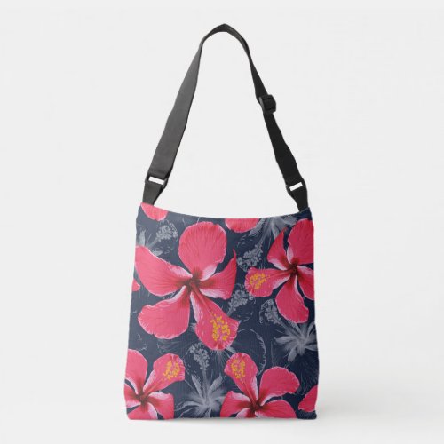 Tropical Hibiscus Flowers Summer Design Crossbody Bag