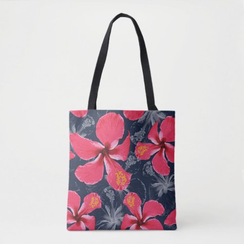 Tropical Hibiscus Flowers Summer Design Tote Bag