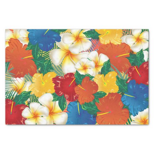 Tropical Hibiscus Flowers Tissue Paper