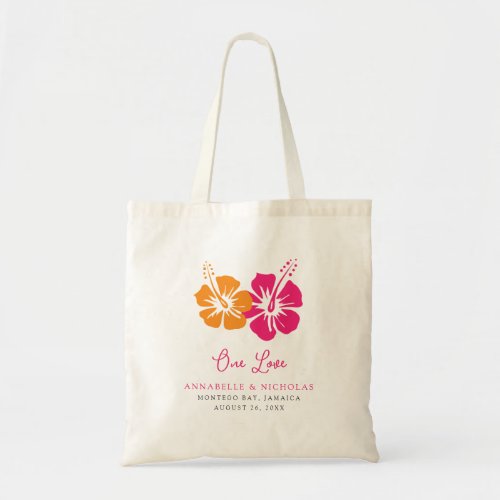 Tropical Hibiscus Flowers Wedding Guest Tote Bag