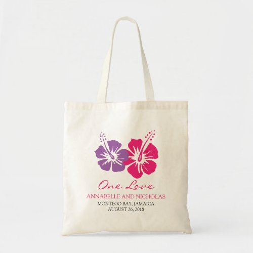 Tropical Hibiscus Flowers Wedding Guest Tote Bag
