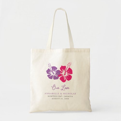 Tropical Hibiscus Flowers Wedding Guest Tote Bag