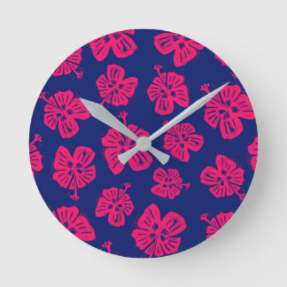 Tropical hibiscus for a bit of paradise at home round clock