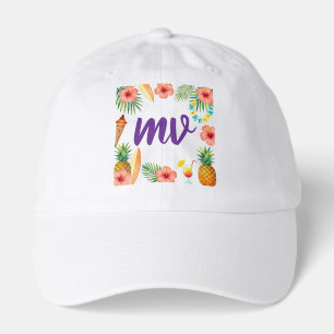 Tropical Hibiscus Frame Aloha Vibes Hat