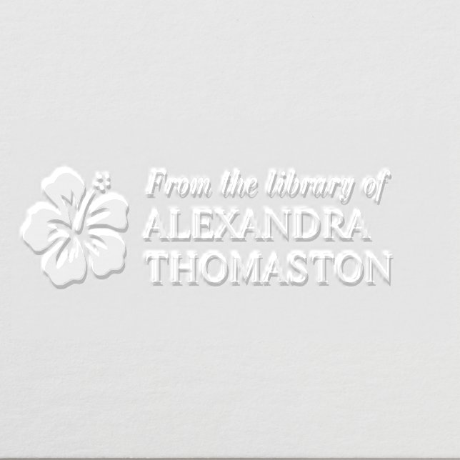 Tropical Hibiscus From the Library of Book Name  Embosser (Design)