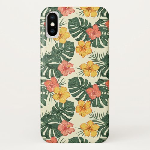 Tropical Hibiscus Garden iPhone X Case