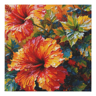 Tropical Hibiscus Glow Wall Art Canvas Print | Vib