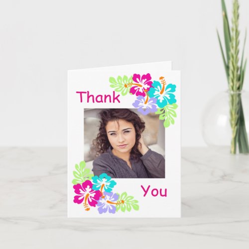 Tropical Hibiscus _ Graduation Thank You Note Card