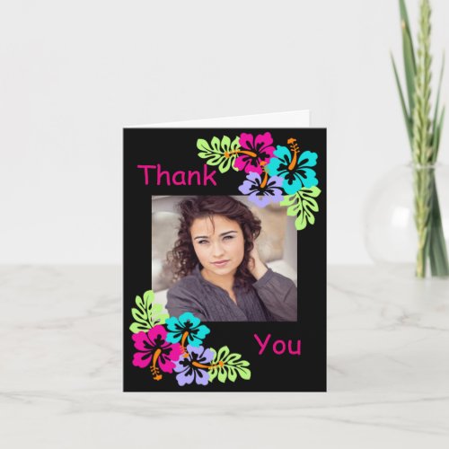 Tropical Hibiscus _ Graduation Thank You Note Card