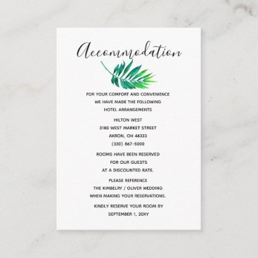 Tropical Hibiscus Hawaiian Beach Wedding Enclosure Card