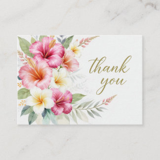 Tropical Hibiscus Hawaiian Thank You Card